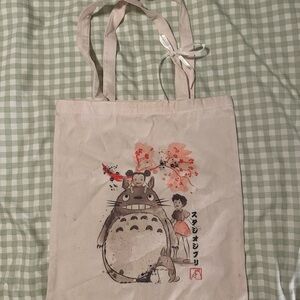 Totoro Canvas Tote Bag with Anime Print